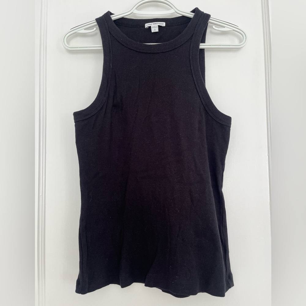 Black James Perse Sunset Ribbed Tank